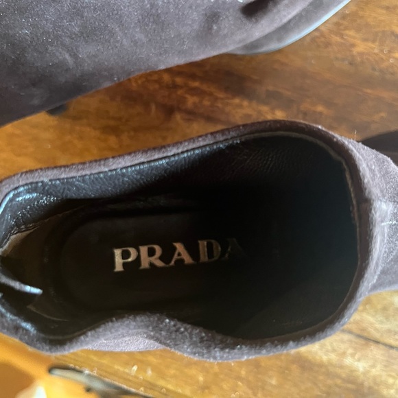 Prada chocolate brown suede ankle boot - Picture 4 of 5